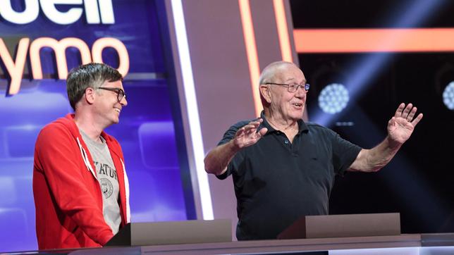 Die Kandidaten des Teams "Die Sendung mit der Maus": Moderator Ralph Caspers und Autor Armin Maiwald.