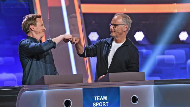 Die Kandidaten des Teams "Sport": Die Sportmoderatoren Jochen Beyer und Reinhold Beckmann.