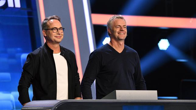 Die Kandidaten des Teams "Sportreporter": Matthias Opdenhövel, Moderator und Tom Bartels, Sportreporter.