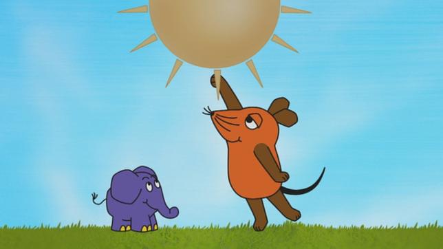 Maus und Elefant mit Sonne