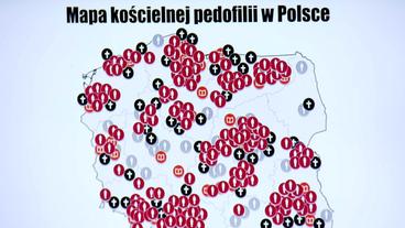 Grafik: Missbrauchsfällen der katholischen Kirche in Polen auf einer Karte