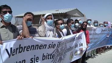 Demonstration von Ortskräften vor der Machtübernahme der Taliban 