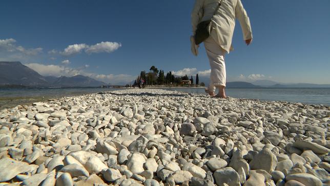 Italien: Niedrigpegel am Gardasee wegen der Winterdürre.