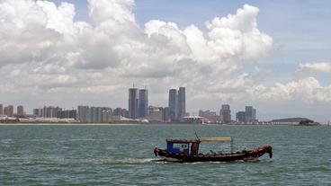 Blick auf das Meer zwischen dem chinesischen Xiamen und dem taiwanesischen Kinmen.