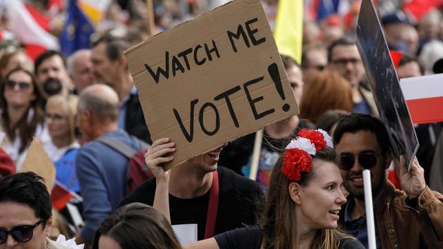 Demonstration der Opposition in Polen