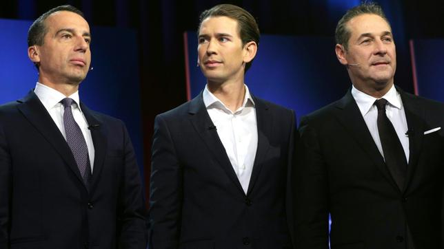 Christian Kern, Sebastian Kurz und Heinz-Christian Strache