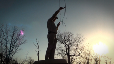 Antoine Marchal mit Antenne in der Hand