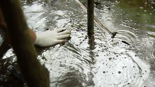 Verunreinigtes Wasser, das die Menschen trinken