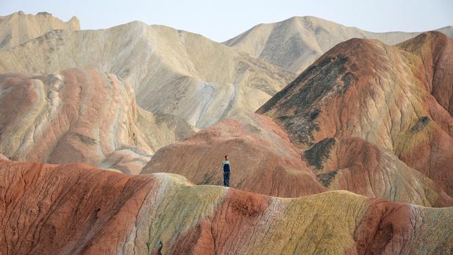 Die bunten Berge auf der Seidenstraße im Zhangye Danxia Nationalpark