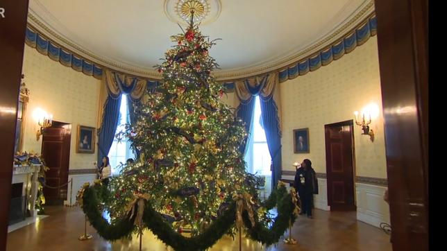 Geschmückter Tannenbaum im Weißen Haus.