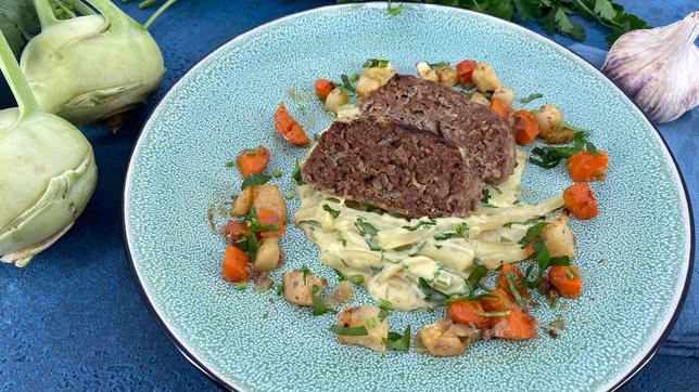 Hackbraten mit Kohlrabi