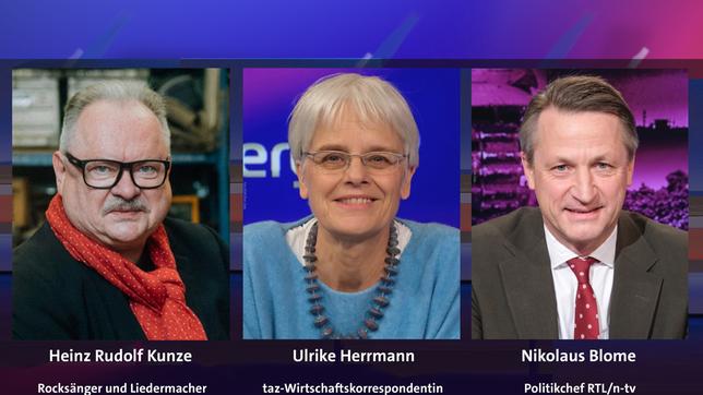 Heinz Rudolf Kunze, Ulrike Herrmann und Nikolaus Blome (v.l.n.r.)