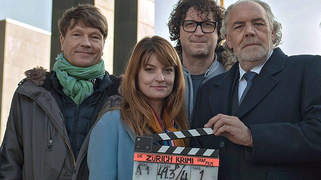 Regisseur Roland Suso Richter, Ina Paule Klink (Rolle Dominique Kuster), Michal Pokorný (Herstellungsleitung MIA Film), Christian Kohlund (Rolle Thomas Borchert) (v.l.n.r.)