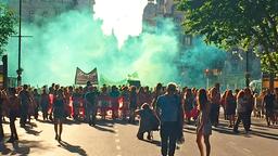 Protestaktionen in Buenos Aires gegen Gewalt gegen Frauen.