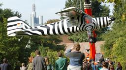 Das Flugzeug Dornier Do 27 mit Zebrastreifen.