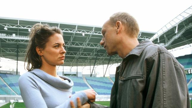 Anna Fellner und Kain im Leipziger Stadion