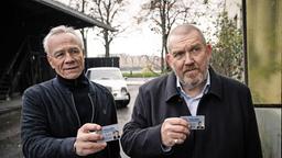 Die Kommissare Max Ballauf (Klaus J. Behrendt, l) und Freddy Schenk (Dietmar Bär) haben eine neue Spur und besuchen die Familie des Paketzustellers Klaus Brettschneider.