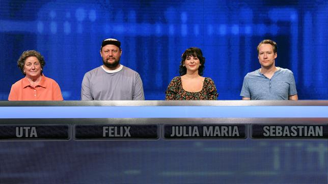 Die Kandidat:innen: Uta Meier, Felix Piloth, Julia Maria Matheus und Sebastian Milpetz.