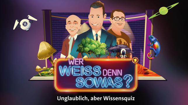 ARD WER WEISS DENN SOWAS? Das erfolgreiche Ratequiz – Moderator Kai Pflaume (M.) und die beiden Teamkapitäne Bernhard Hoëcker (l.) und Elton (r.)