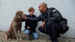 Der kleine Luke (David Holzinger) leidet an selektivem Mutismus, der Hund ist ihm dabei eine große Hilfe. Lukas Petersen (Patrick Abozen) versteht das gut.