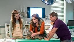 Luisa Mertens (Lilly Wiedemann) kann von ihrer Mutter, der Tierärztin Dr. Susanne Mertens (Elisabeth Lanz), noch viel lernen. Cheftierpfleger Conny Weidner (Thorsten Wolf) hilft, den grünen Leguan zu halten. Das Tier wurde im Zoo ausgesetzt.