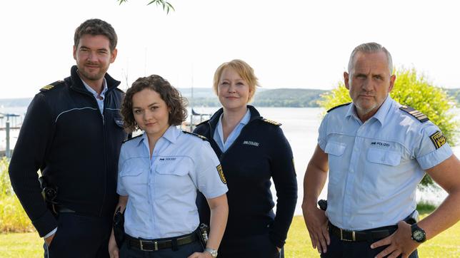 DasTeam der "Wapo Bodensee": Jakob Frings (Max König), Julia Demmler (Wendy Güntensperger), Nele Fehrenbach (Floriane Daniel), Paul Schott (Tim Wilde).