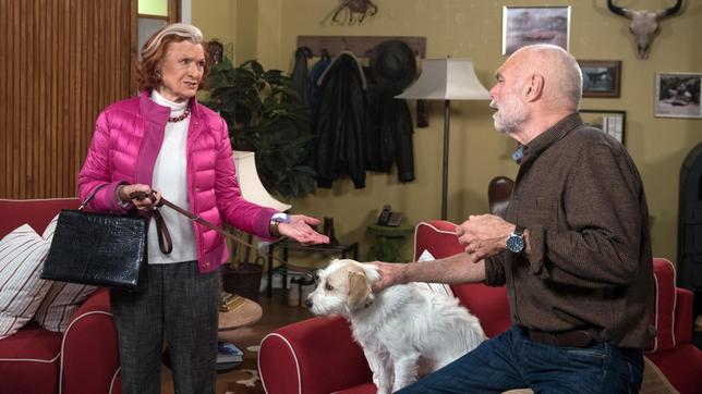 Johanna (Brigitte Antonius) findet die ausgebüxte "Betty" bei Walter (Ludger Burmann) auf dem Hof.