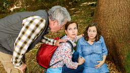 André (Joachim Lätsch) und Melli (Bojana Golenac) finden Tina (Christin Balogh) im Wald. Sie hat bereits Wehen.