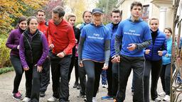 Sturm der Liebe Folge 2152 27.01.2015: Julia, Nils, Poppy, Michael, Charlotte, Niklas, Jonas und Natascha gehen beim Charity-Crosslauf an den Start